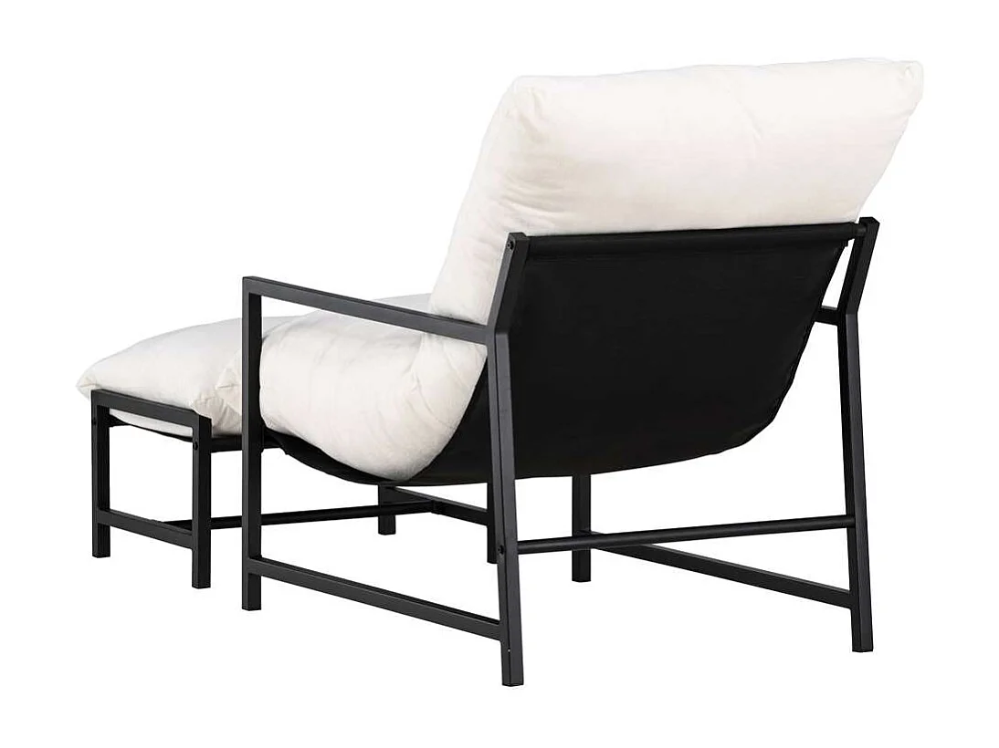 Corsofauteuil lounge avec repose-pieds noir.