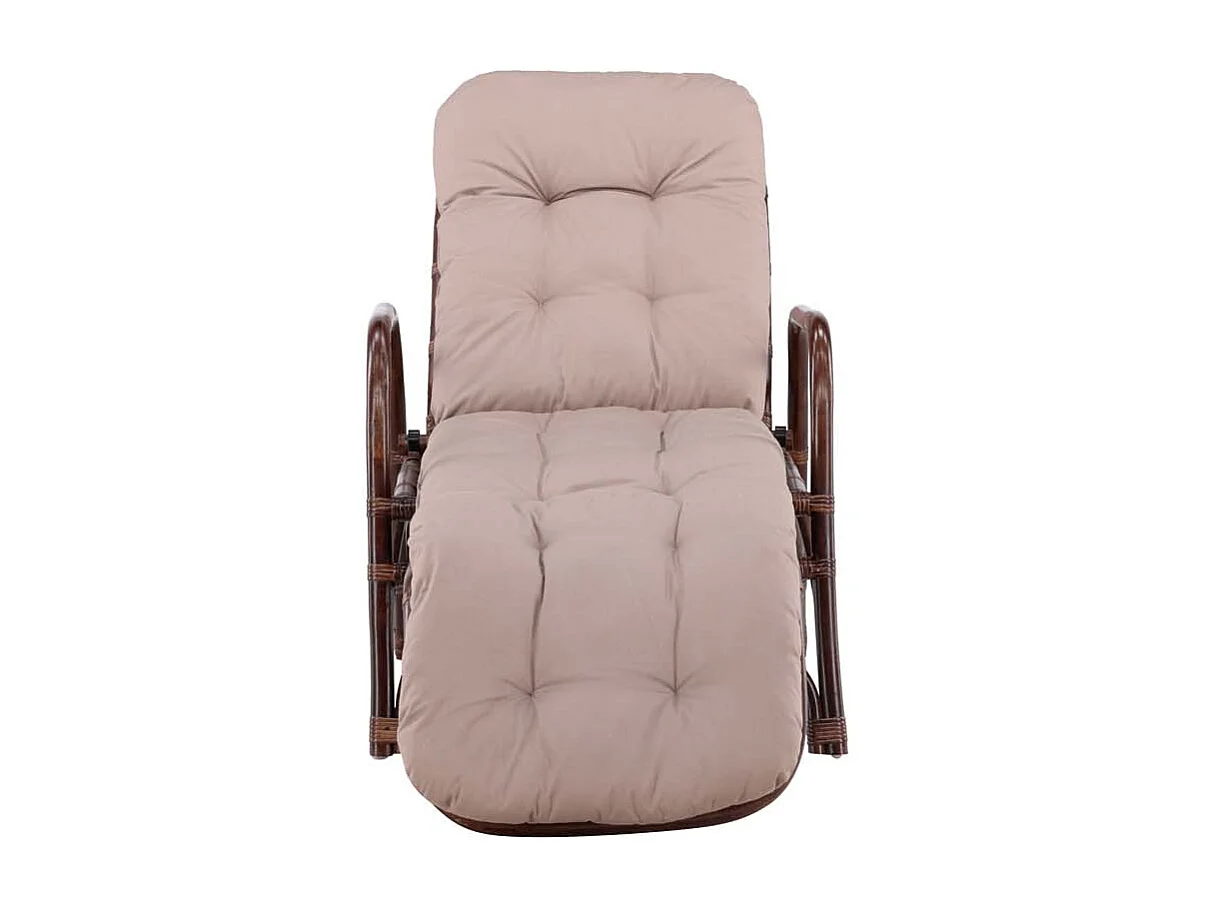 Chaise Longue en Rotin "Nella" 177cm Noyer