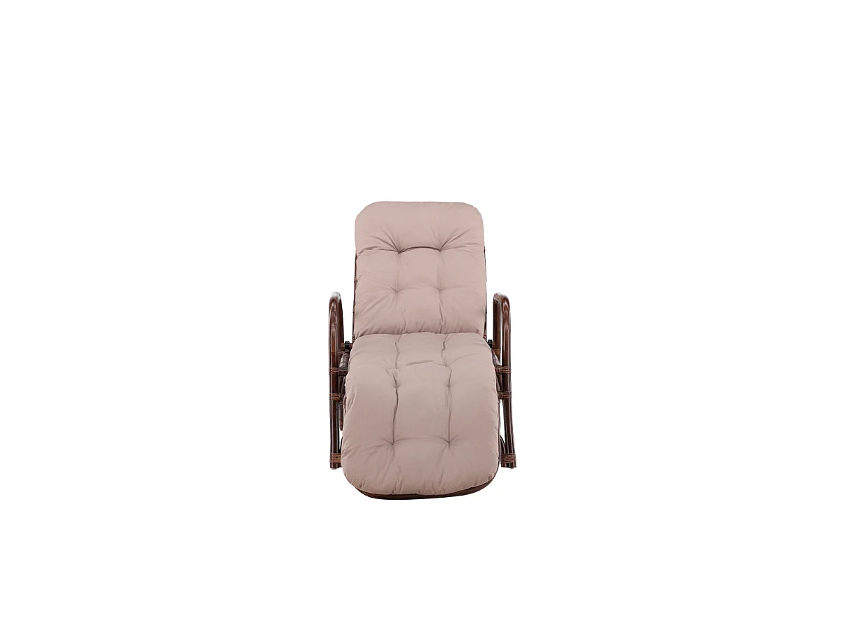 Chaise Longue en Rotin "Nella" 177cm Noyer