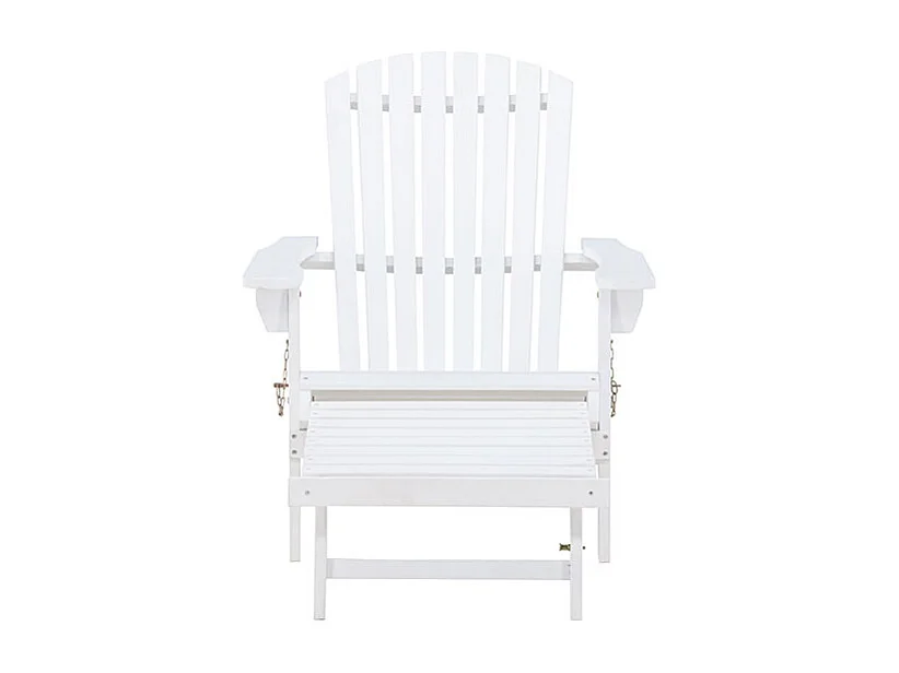 Tropeafauteuil lounge avec repose-pieds extensible blanc.