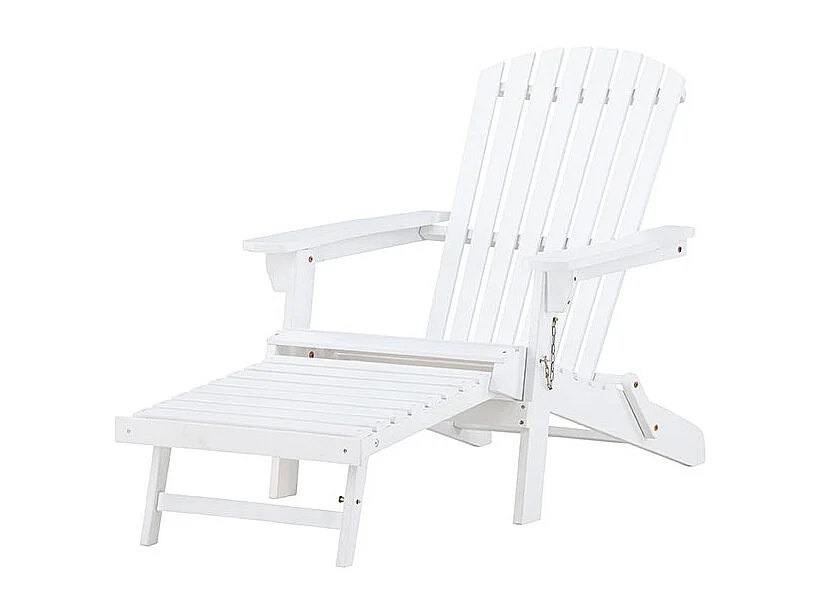 Tropeafauteuil lounge avec repose-pieds extensible blanc.