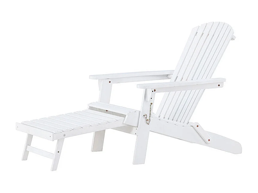 Tropeafauteuil lounge avec repose-pieds extensible blanc.
