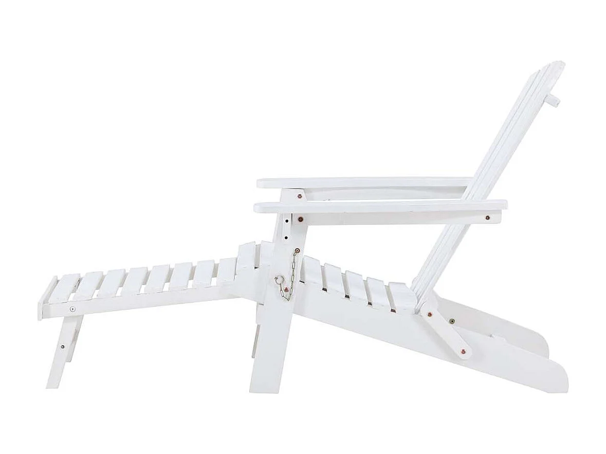Tropeafauteuil lounge avec repose-pieds extensible blanc.