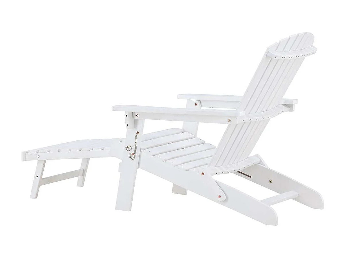 Tropeafauteuil lounge avec repose-pieds extensible blanc.