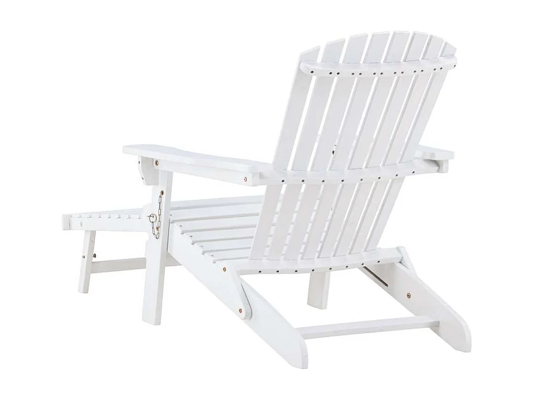 Tropeafauteuil lounge avec repose-pieds extensible blanc.