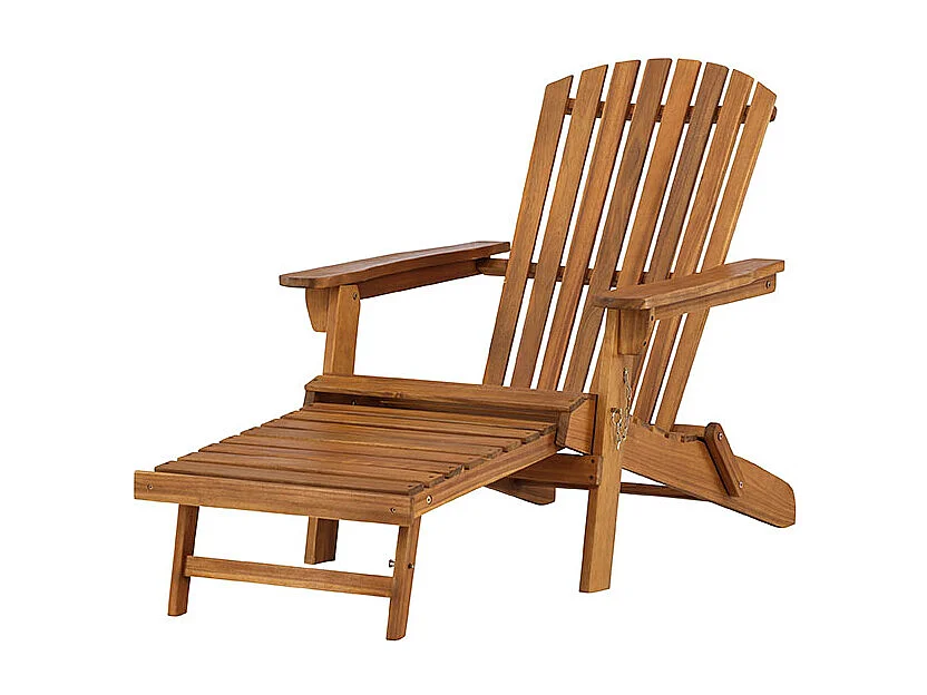 Tropeafauteuil lounge avec repose-pieds extensible naturel.