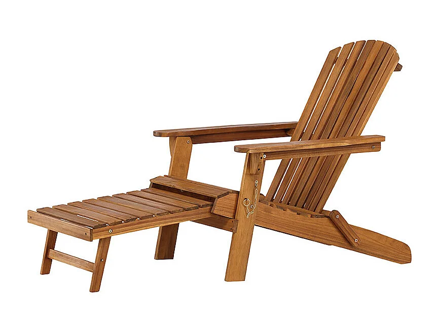 Tropeafauteuil lounge avec repose-pieds extensible naturel.