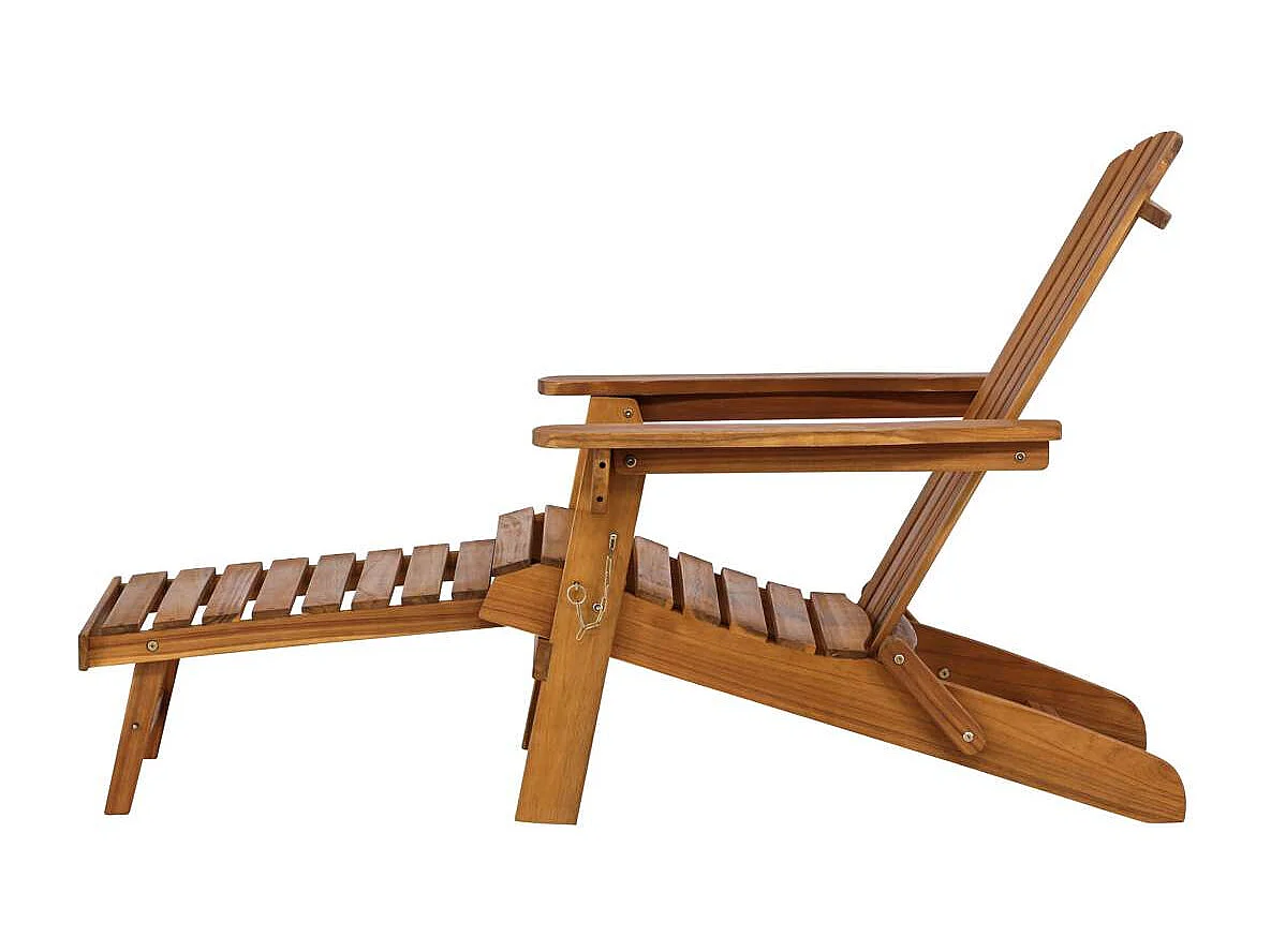 Tropeafauteuil lounge avec repose-pieds extensible naturel.