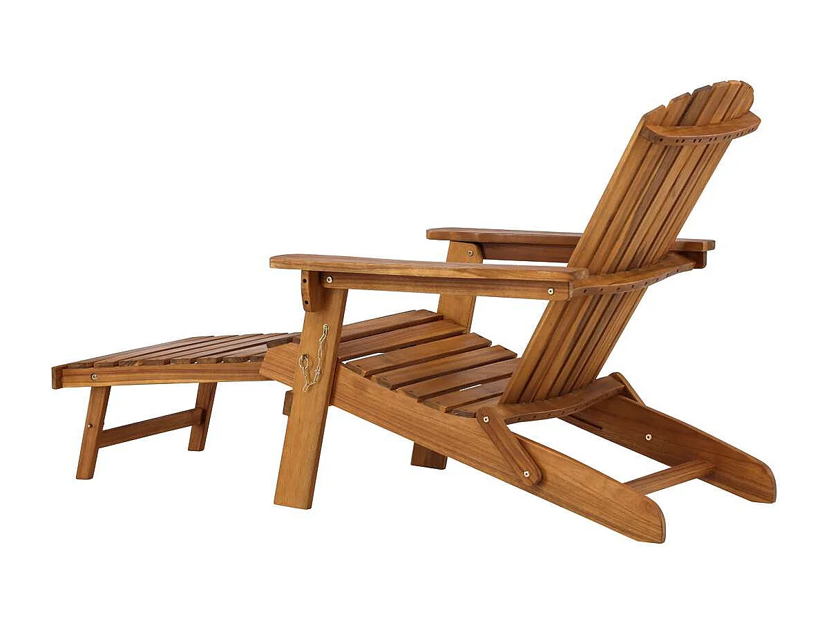 Tropeafauteuil lounge avec repose-pieds extensible naturel.