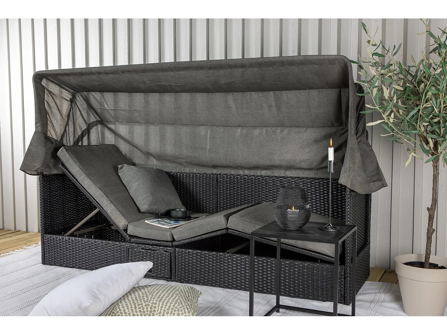 Nopy ligstoel combinatie zwart.