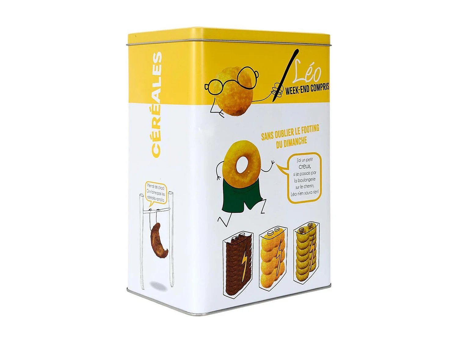 Boite Metal Cereales Ludique Jaune