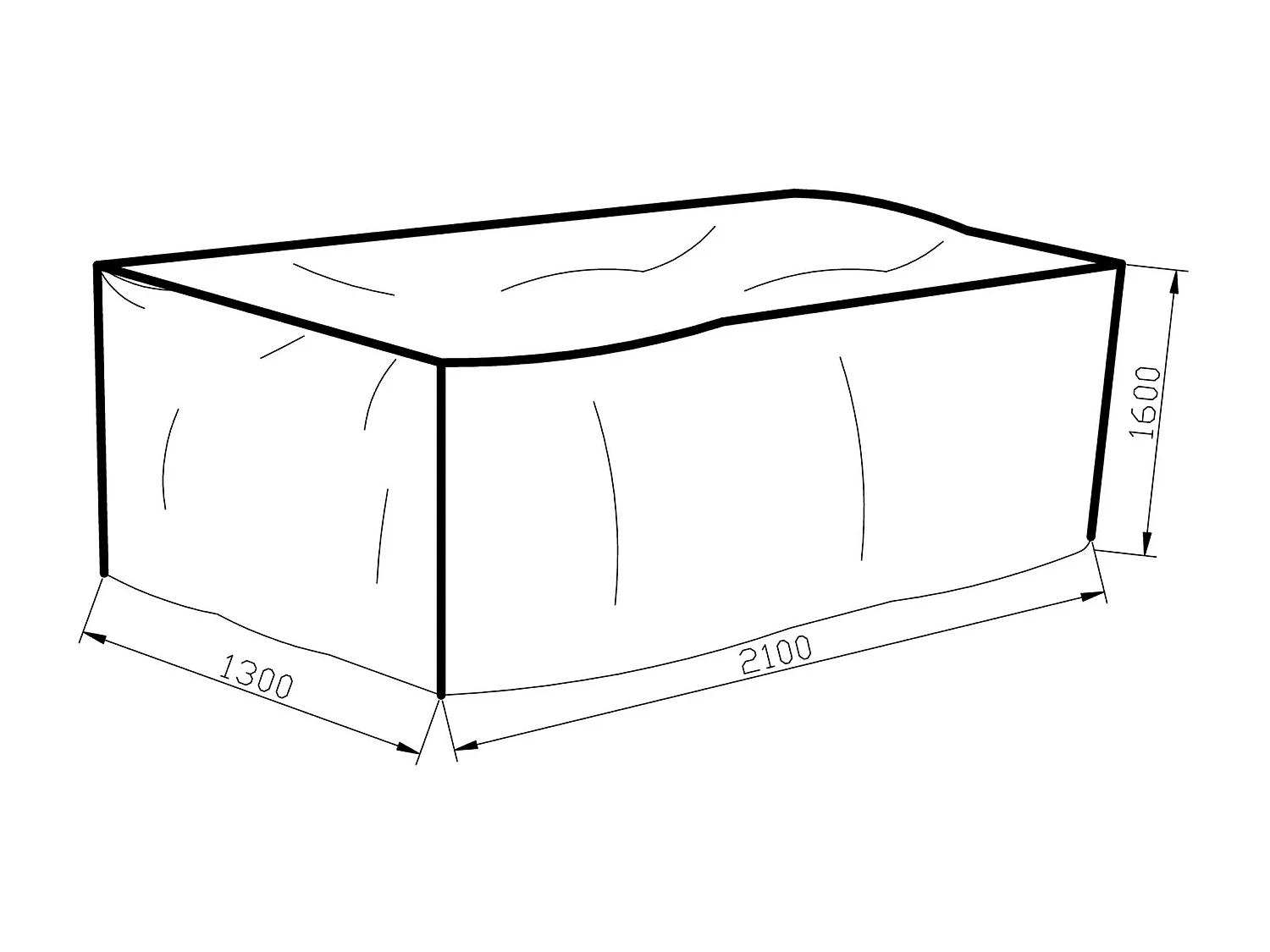 Furnco Couverture pour meubles de jardin 130 x 210 x 160 cm, gris.