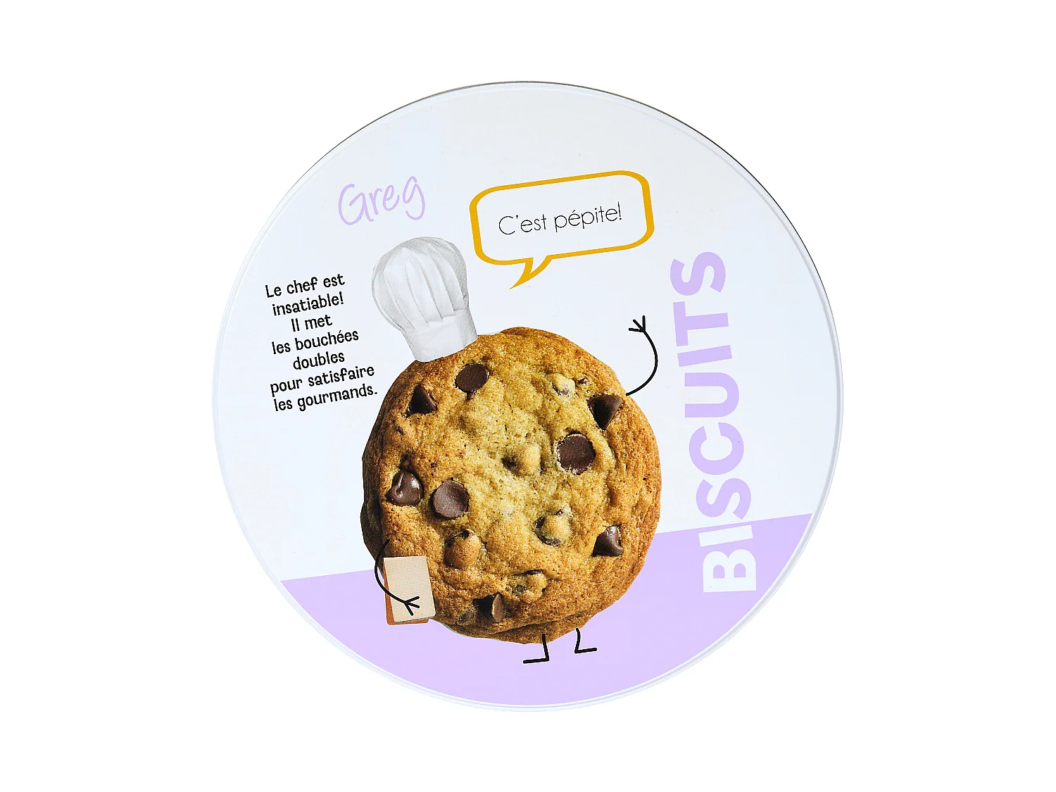 Boîte Métal - COOK CONCEPT - Ludique M8 - Ronde - Conservation - Violet et Blanc