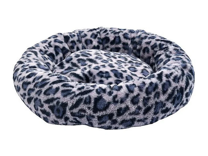 Coussin Lit pour Animaux "Léopard" 50cm Noir & Gris