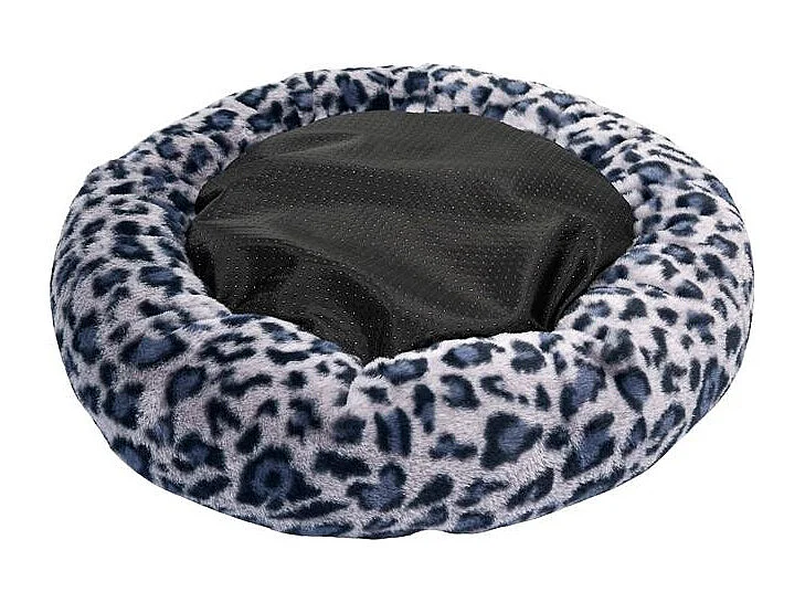 Coussin Lit pour Animaux "Léopard" 50cm Noir & Gris
