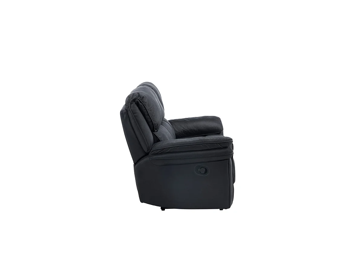Saranda bank 3 persoons, elektrische recliner met voetsteun zwart.
