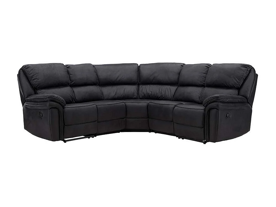 Saranda Ecksofa, elektrischer Recliner mit Fußstütze schwarz.