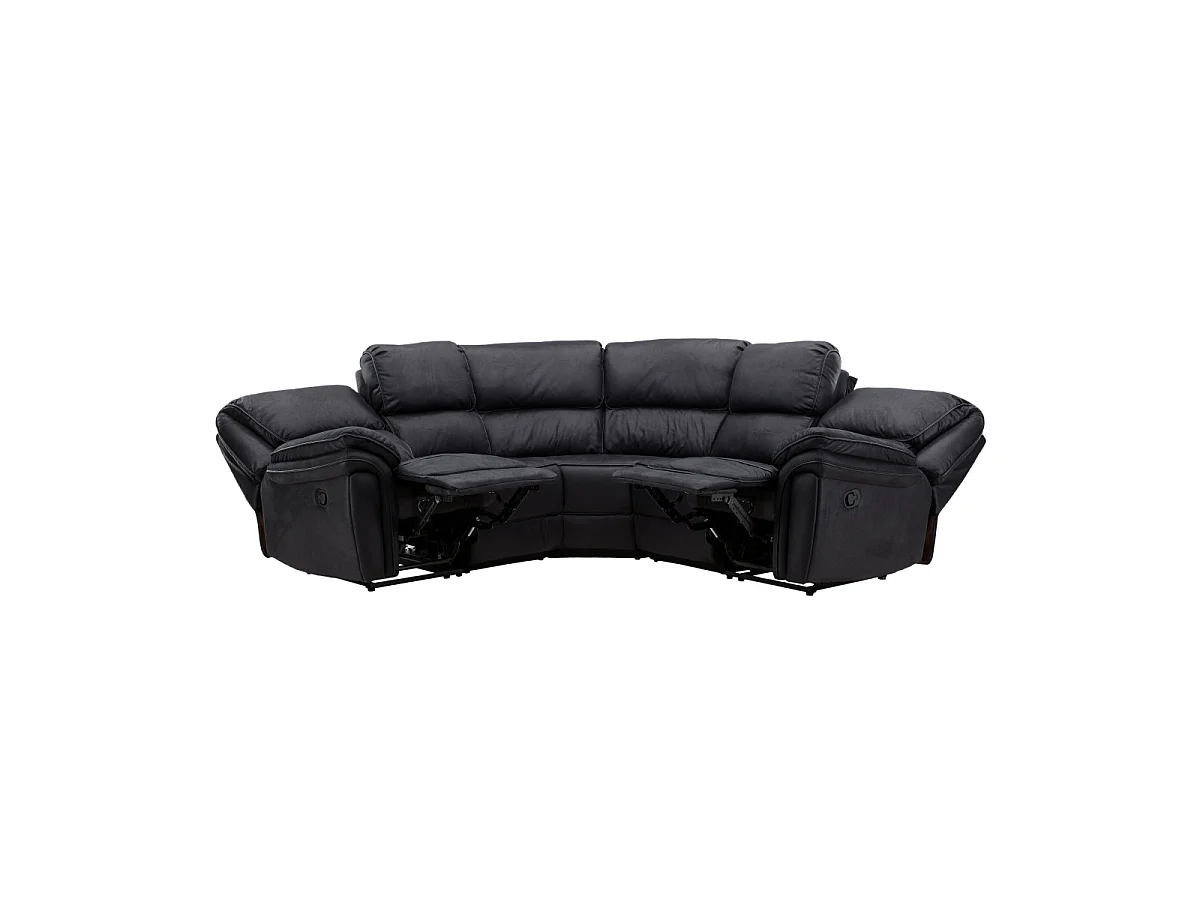Saranda Ecksofa, elektrischer Recliner mit Fußstütze schwarz.