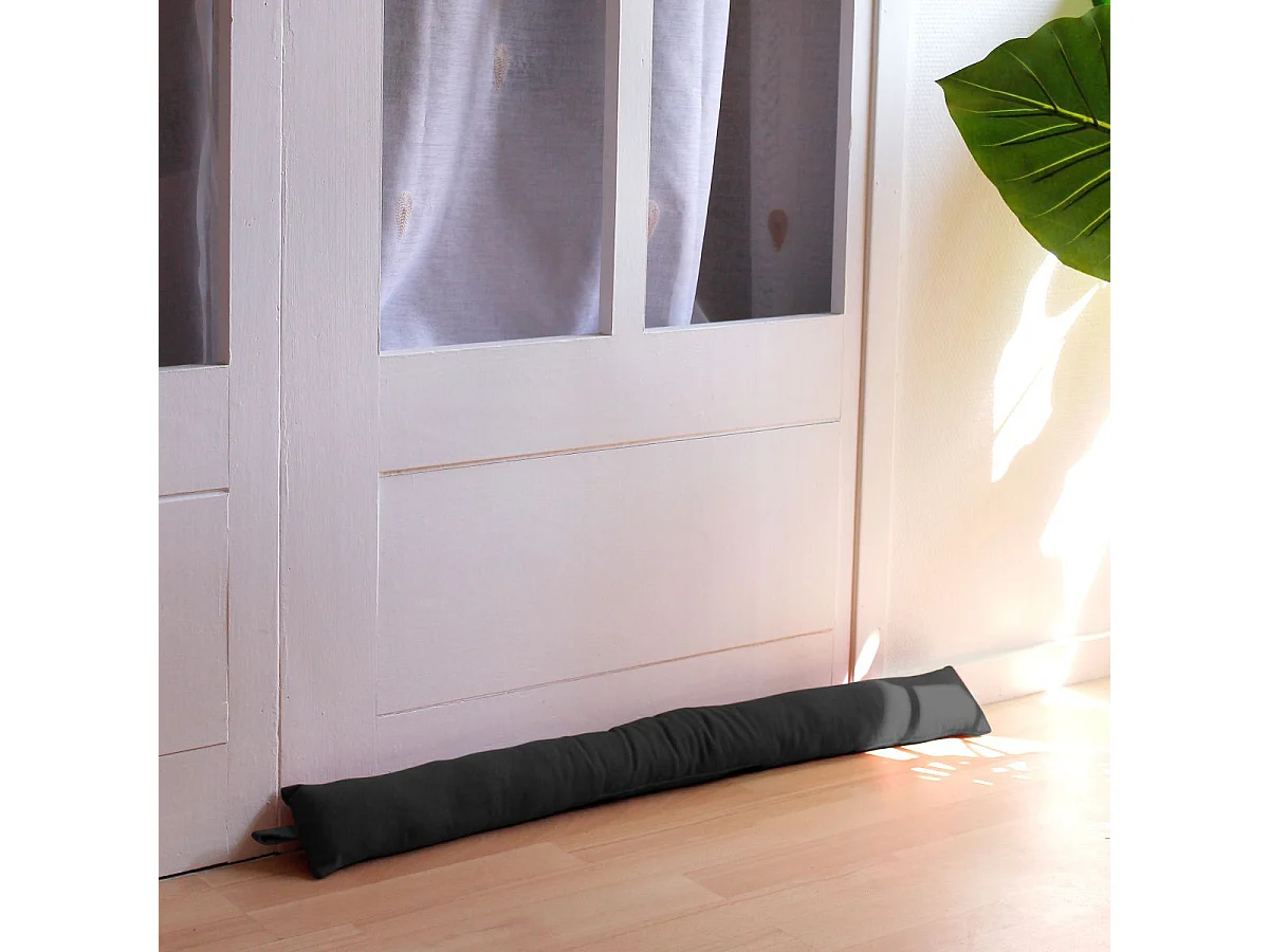 Boudin Bas de Porte en Coton "Dune" 80cm Gris Foncé