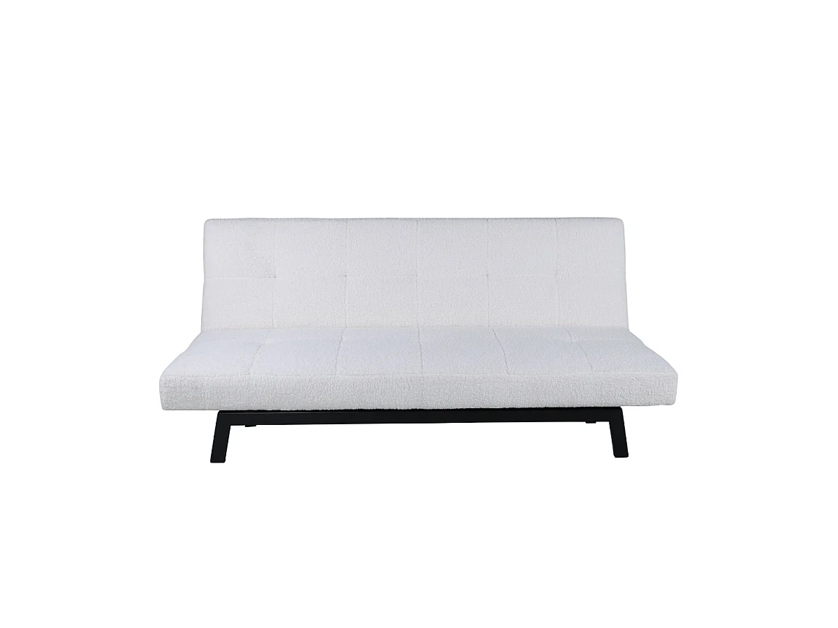 Canapé Convertible Bouclette "Bodil" 180cm Blanc
