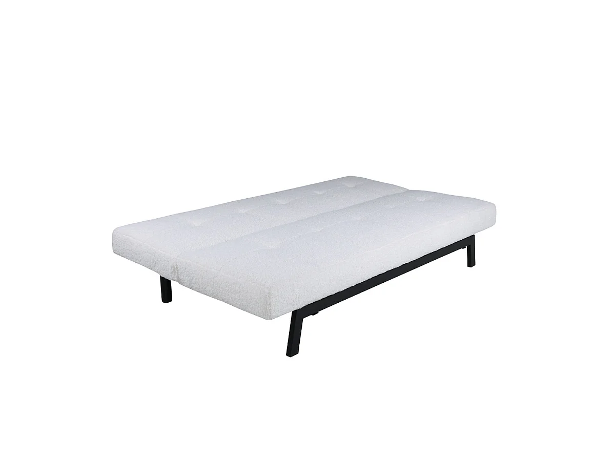 Canapé Convertible Bouclette "Bodil" 180cm Blanc