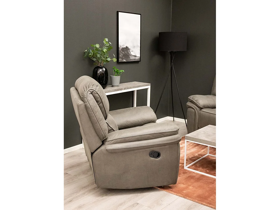 Saranda fauteuil , Recliner avec repose-pieds gris.