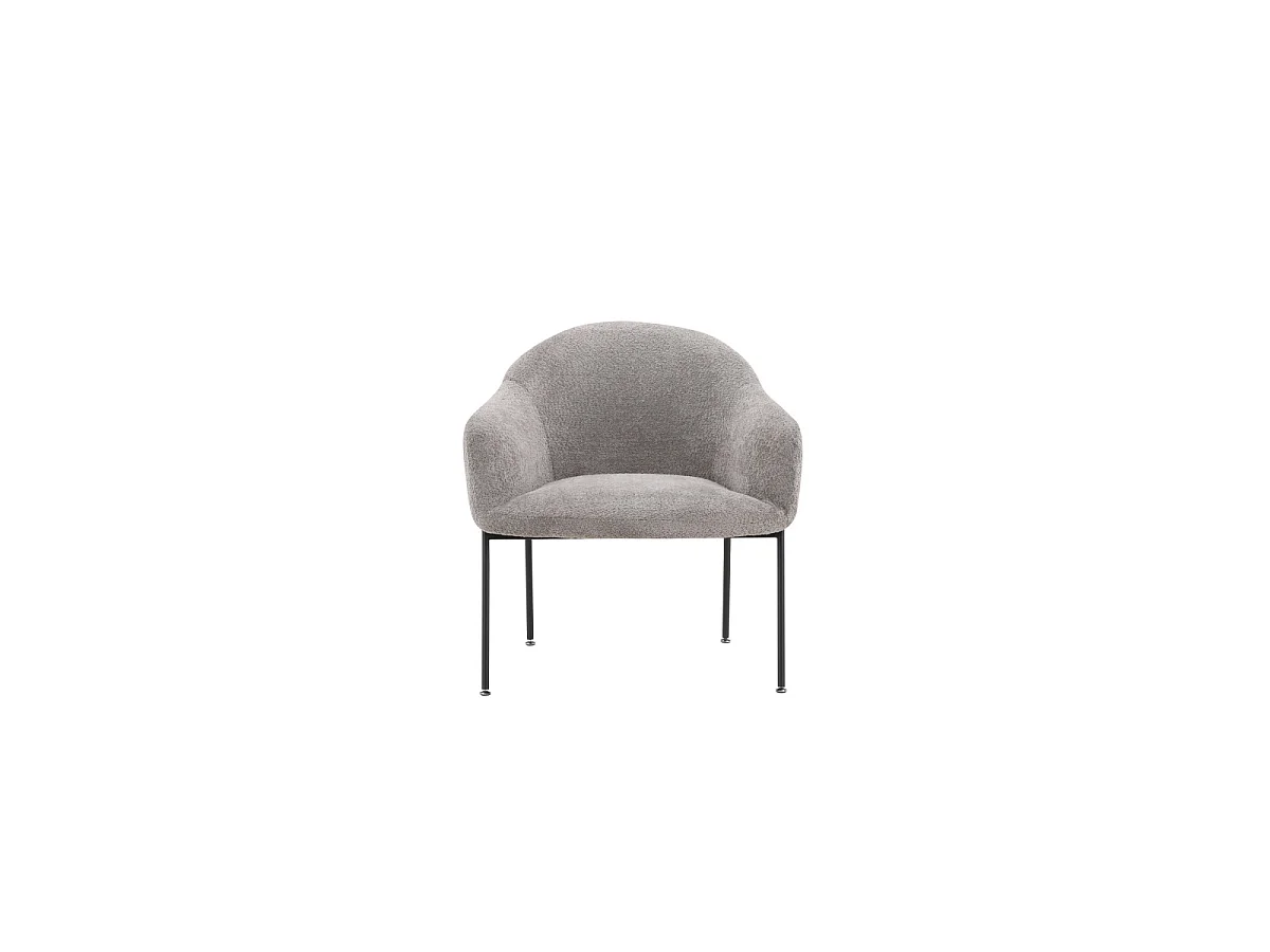 Fauteuil en Tissu Bouclette "Catania" 88cm Gris Clair