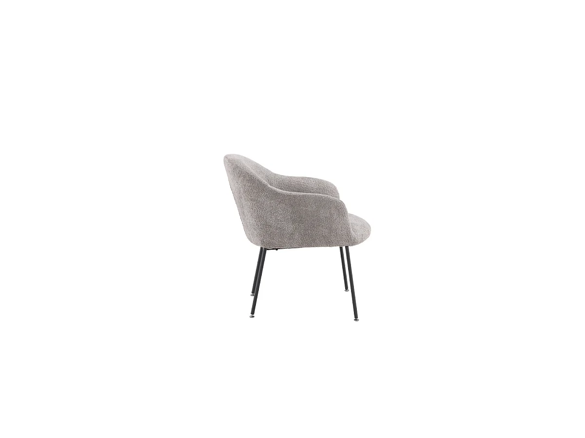 Fauteuil en Tissu Bouclette "Catania" 88cm Gris Clair