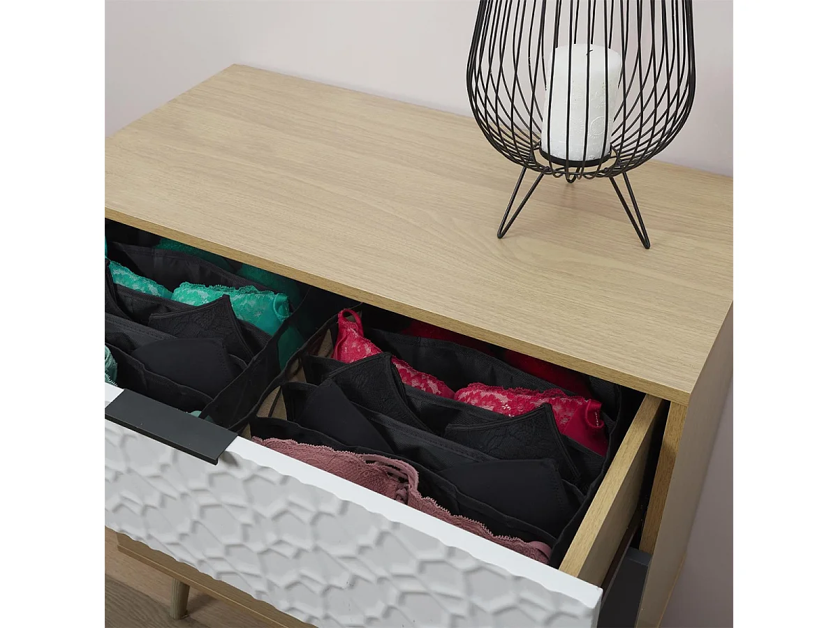 Lot de 6 Rangements "Sous-Vêtements" 32cm Noir