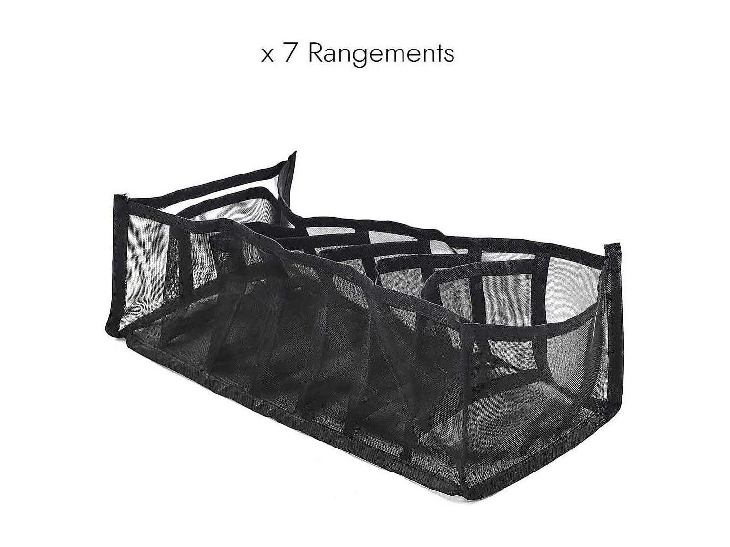 Rangement Vêtements "7 Compartiments" 36cm Noir