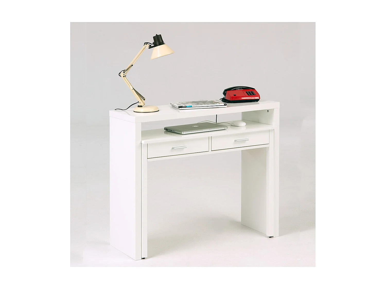 Console Extensible Bureau "Nine" 100cm Blanc