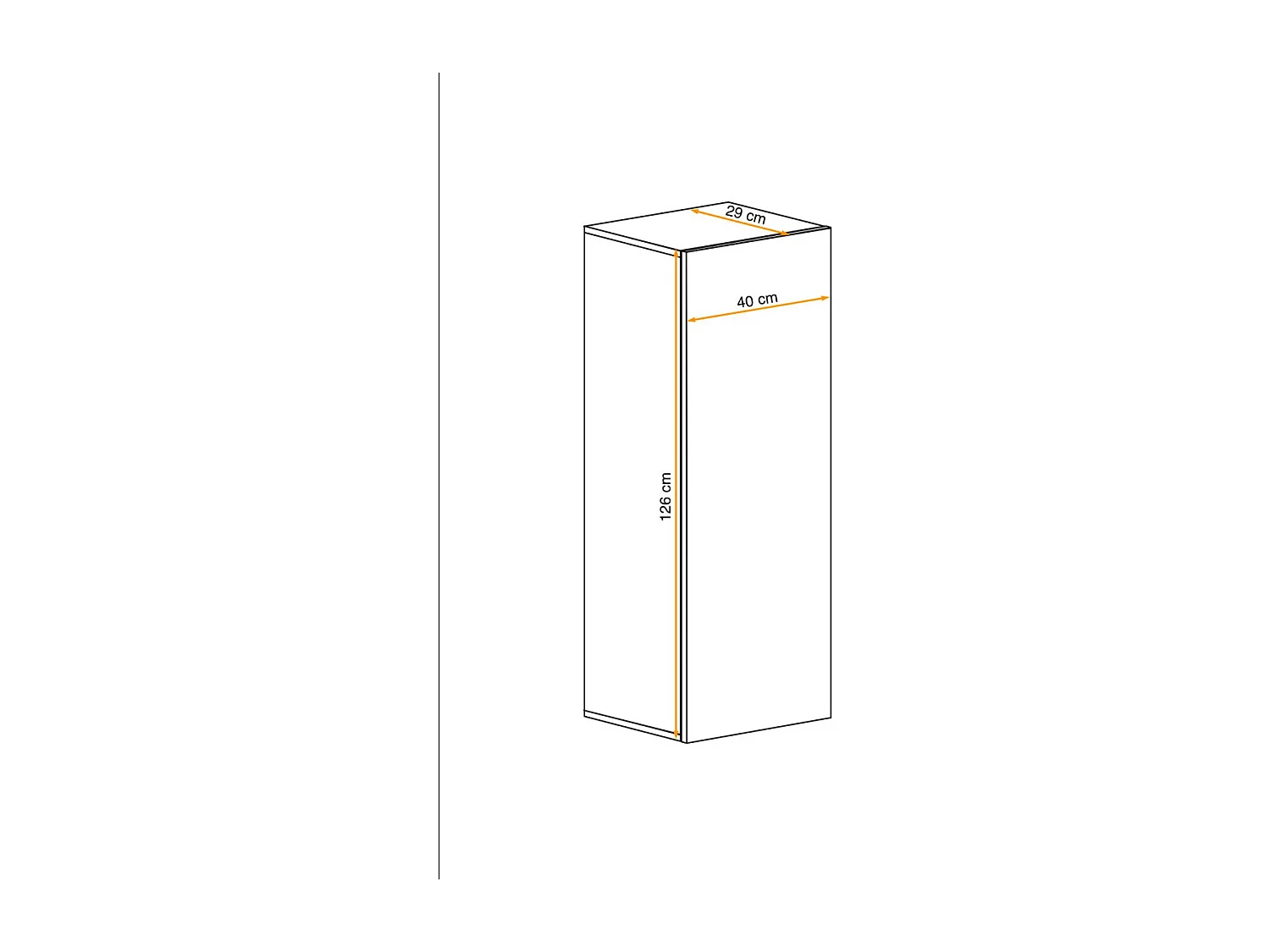 Vitrine Murale Design "Fly A1" 126cm Noir