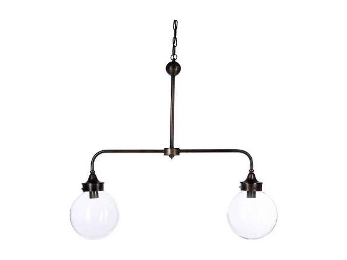 Lampe Suspension Double Métal "Owen" 193cm Noir