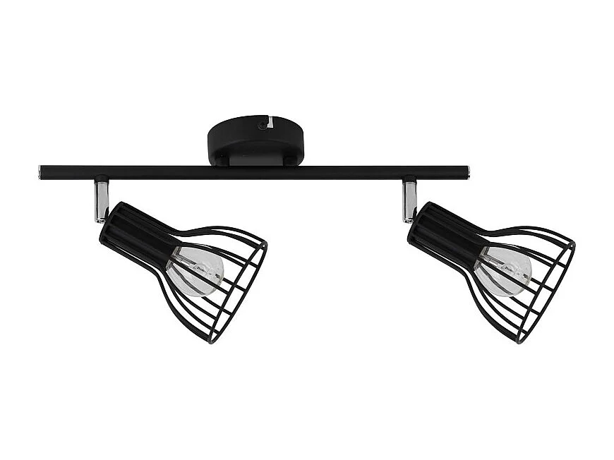 Plafonnier 2 Têtes Classique "Megan" 55cm Noir
