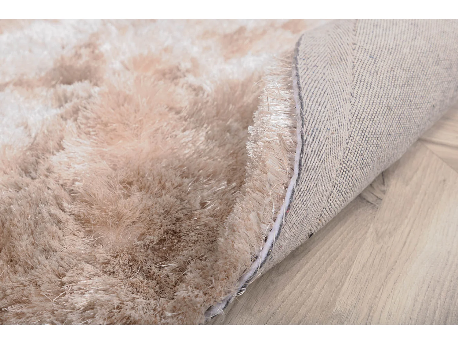Shiva tapis Ø200 cm polyester champagne.