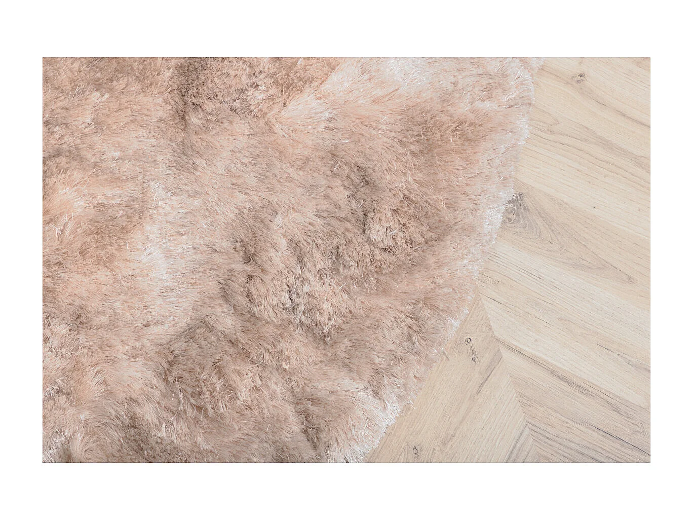 Shiva tapis Ø200 cm polyester champagne.