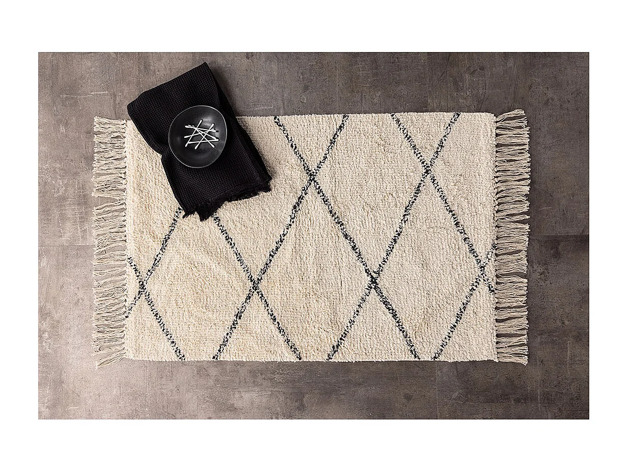 Thelma tapis de bain 80x50cm blanc.