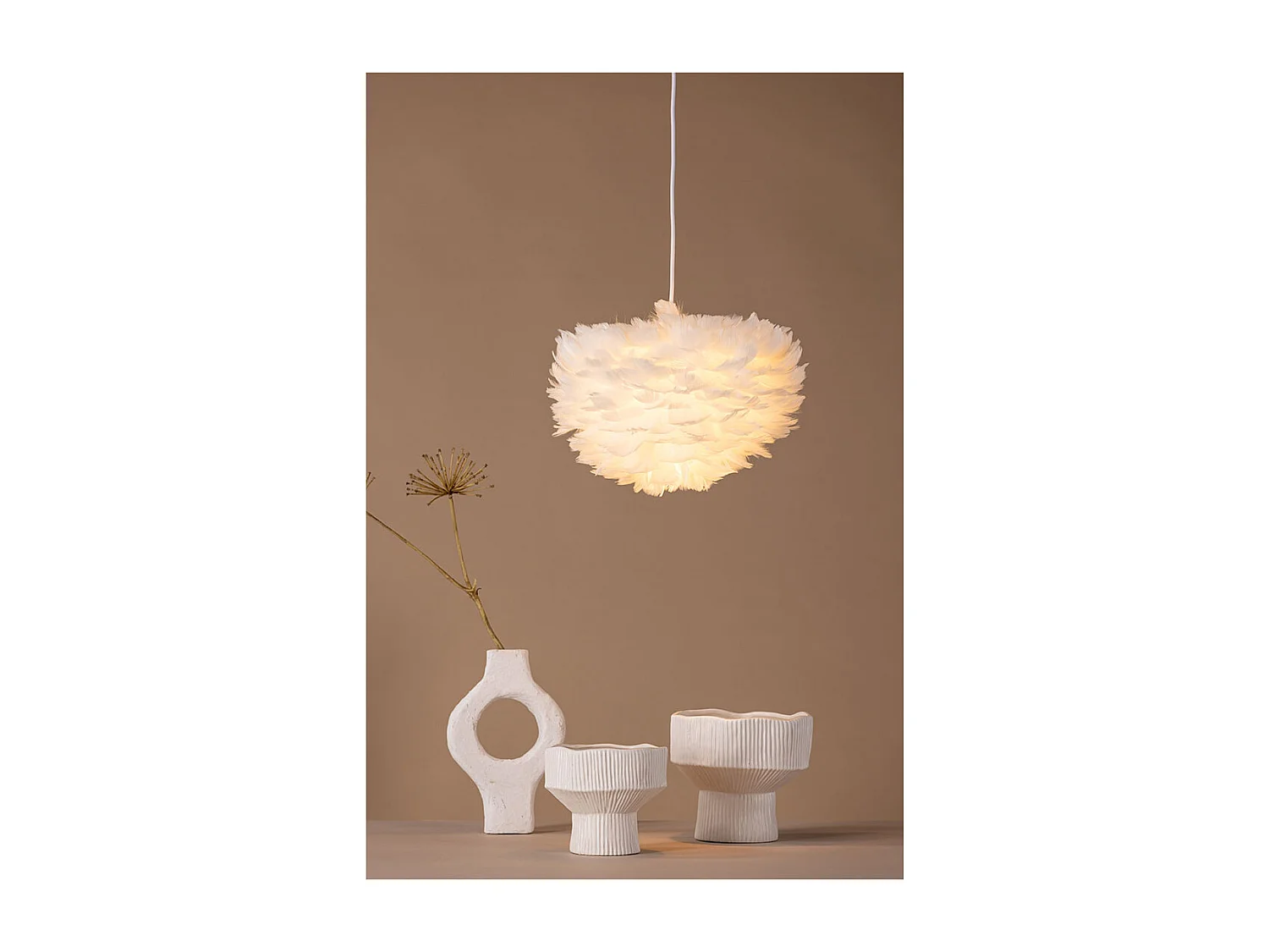 Nicola éclairage lampe pendentif 35x35x20cm blanc.