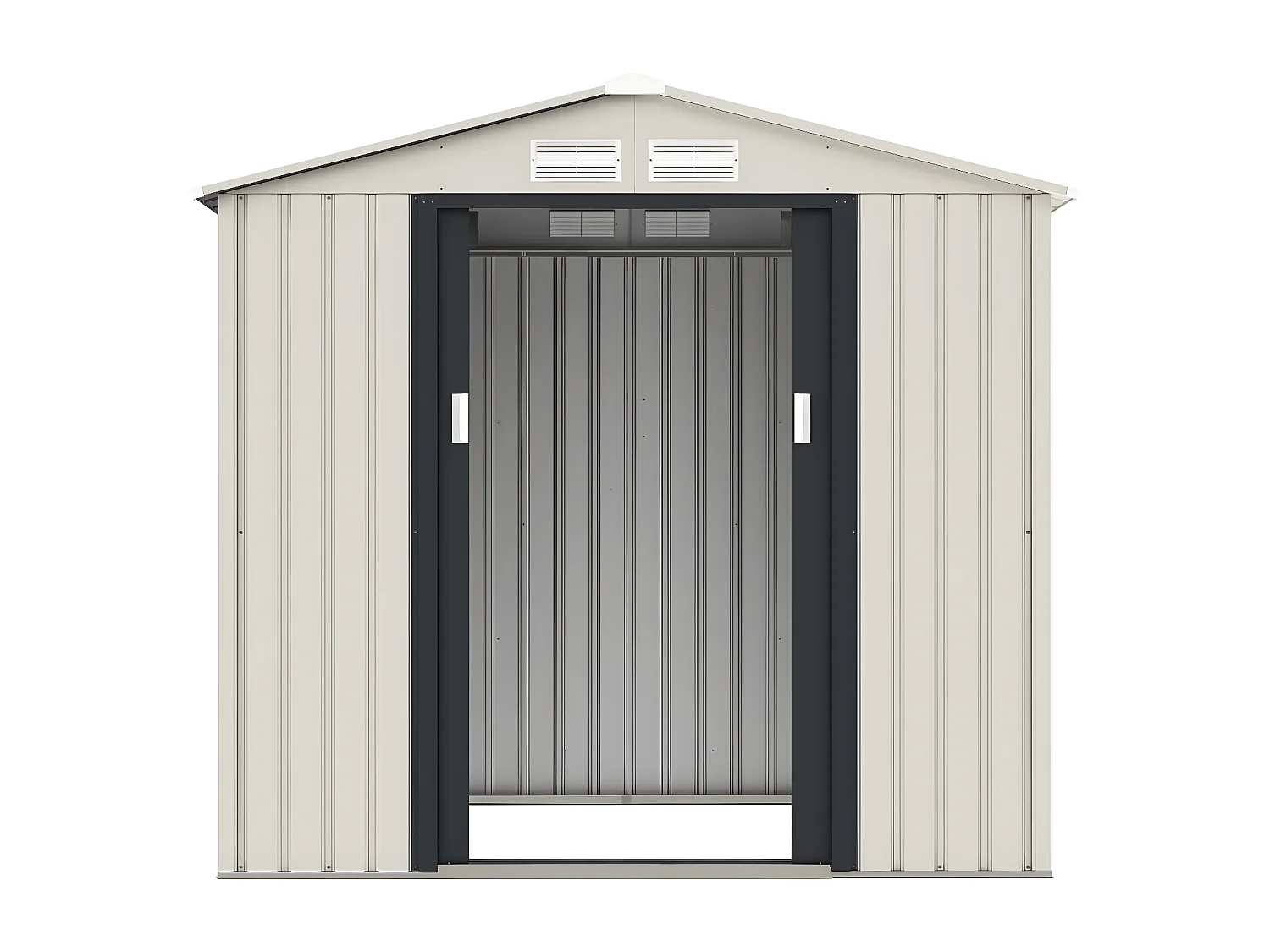 Gerätehaus aus Metall "Nebraska" - 2,71 m² - Beige/Anthrazitgrau