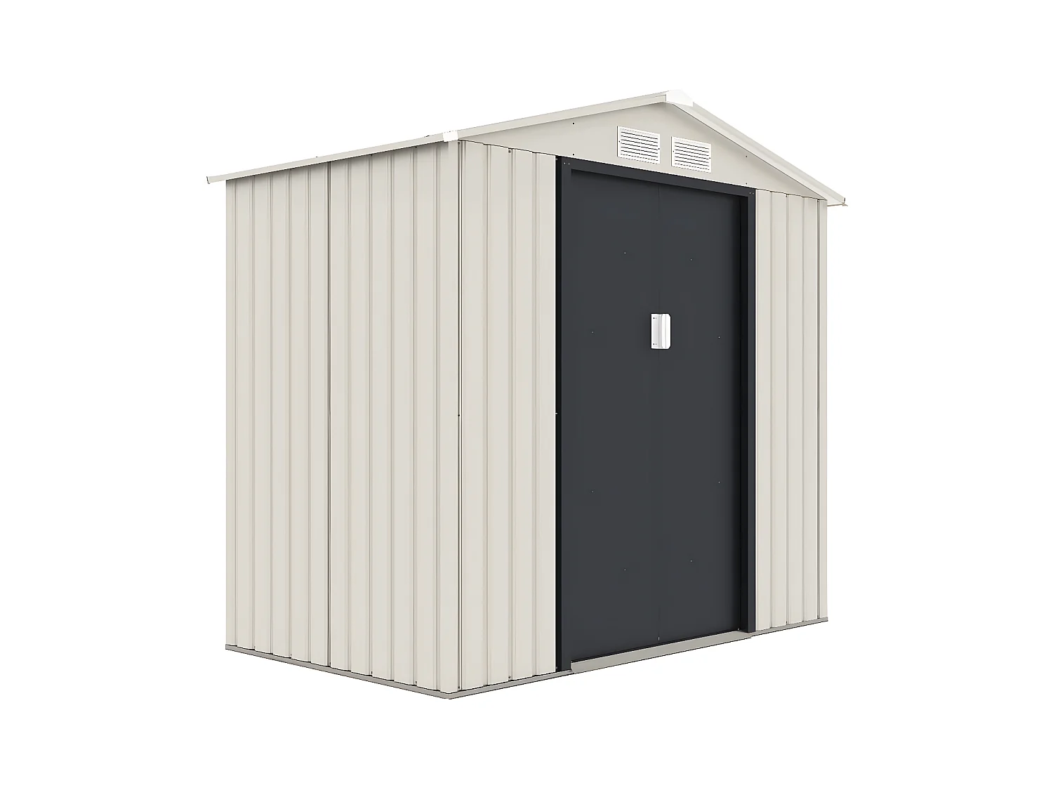 Abri de jardin métal "Nebraska" - 2.71 m² - Beige/gris anthracite