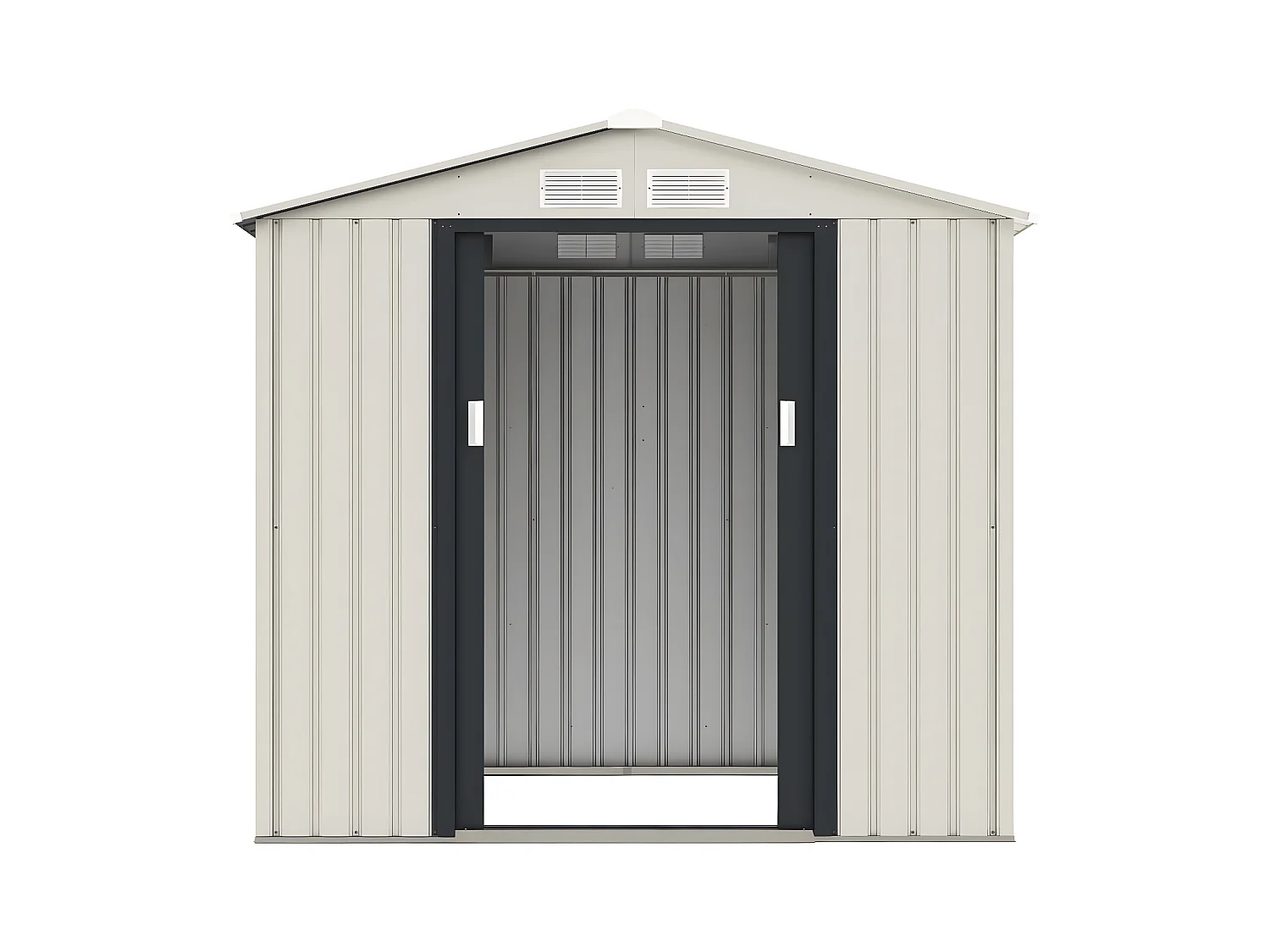 Abri de jardin métal "Nebraska" - 2.71 m² - Beige/gris anthracite