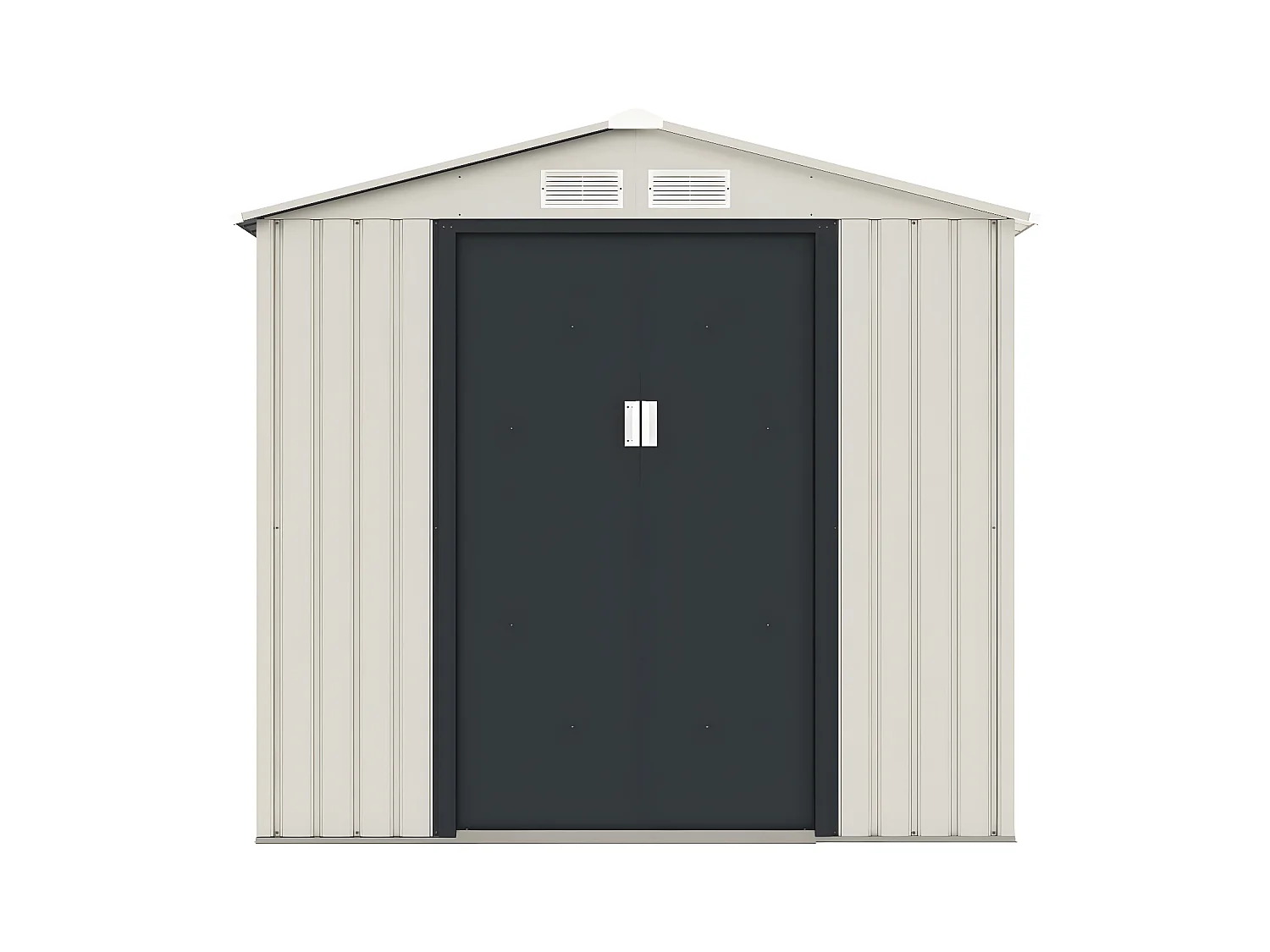 Abri de jardin métal "Nebraska" - 2.71 m² - Beige/gris anthracite