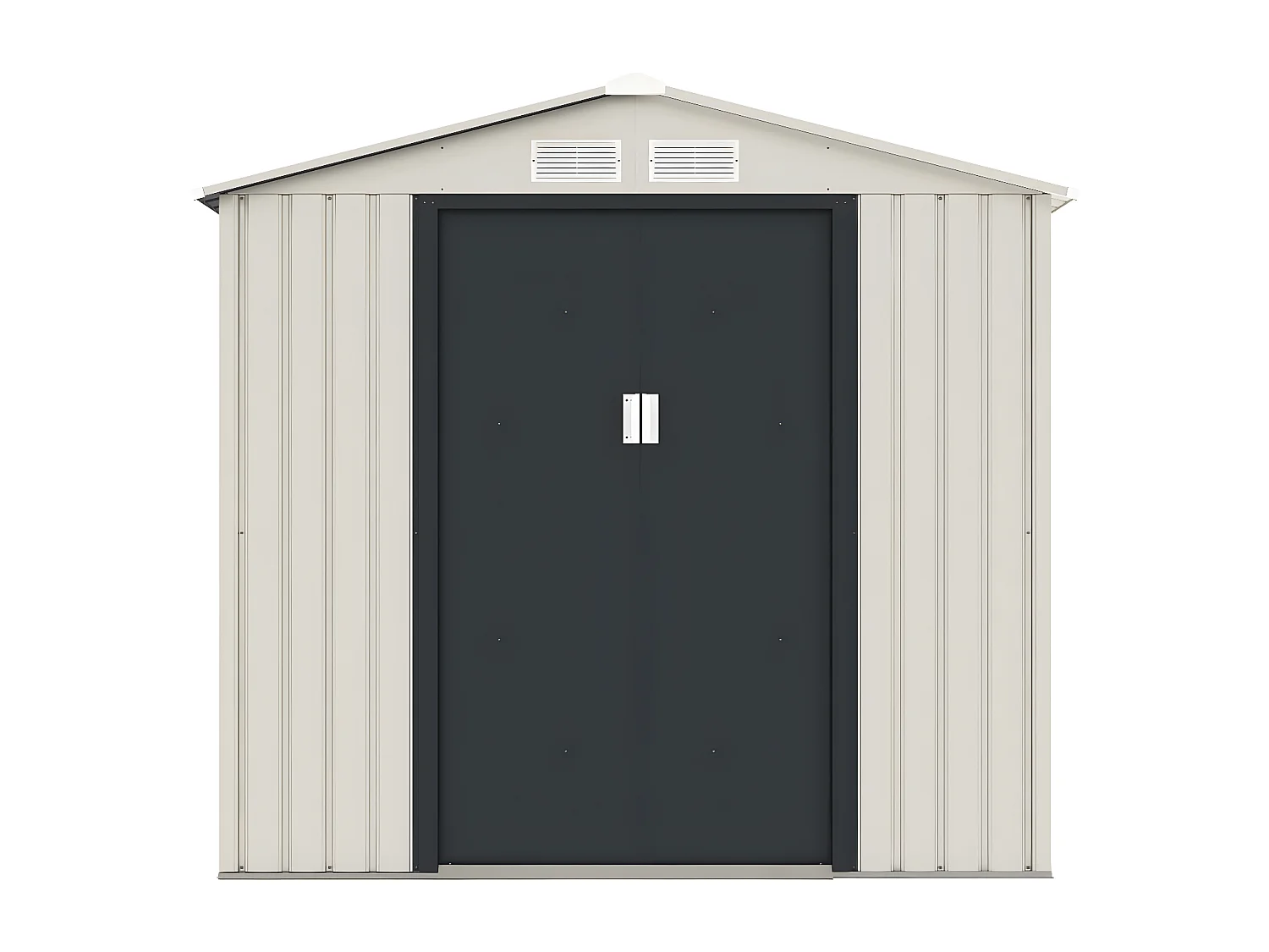 Abri de jardin métal "Nebraska" - 2.71 m² - Beige/gris anthracite