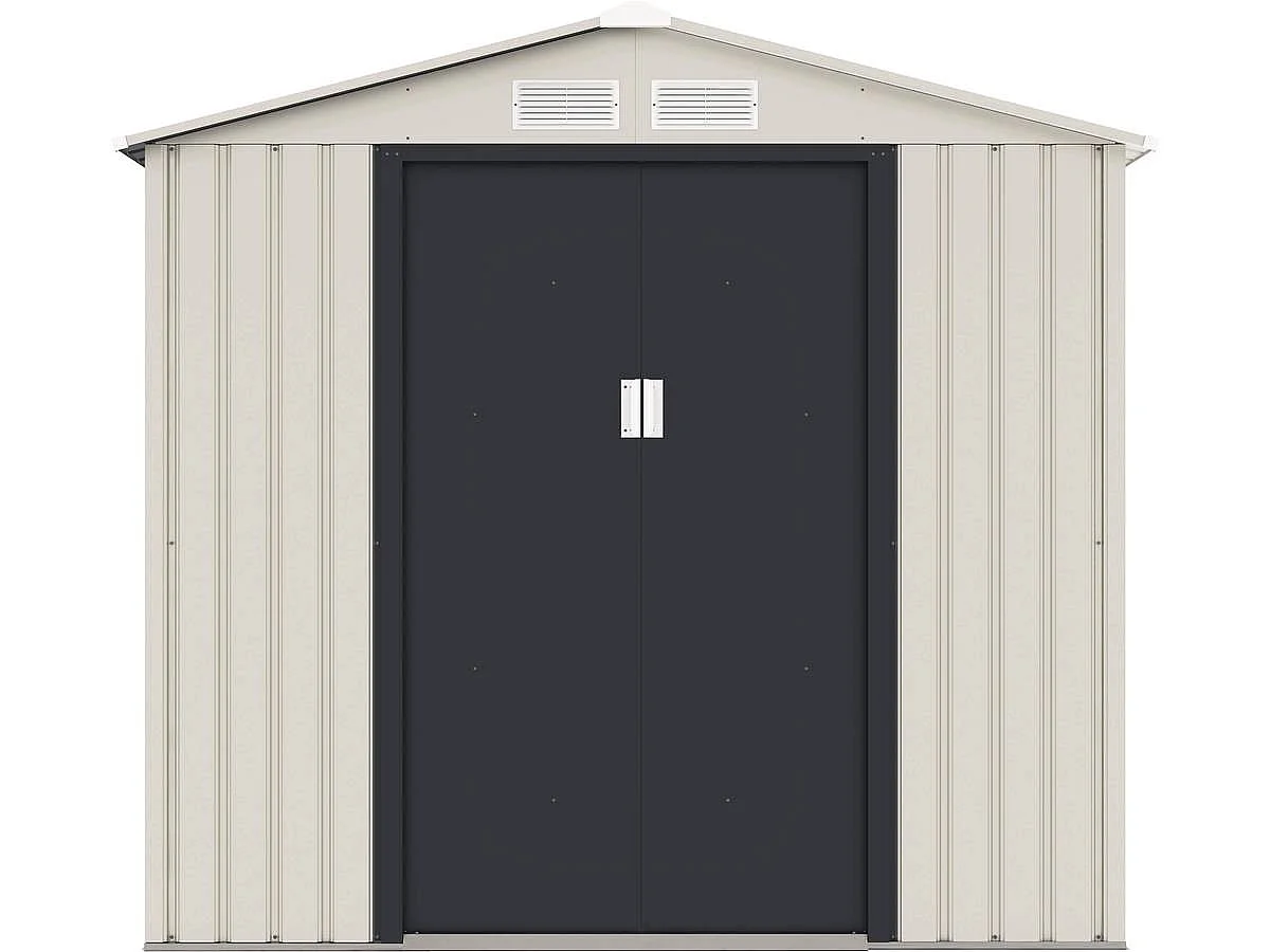 Abri de jardin métal "Nebraska" - 2.71 m² - Beige/gris anthracite