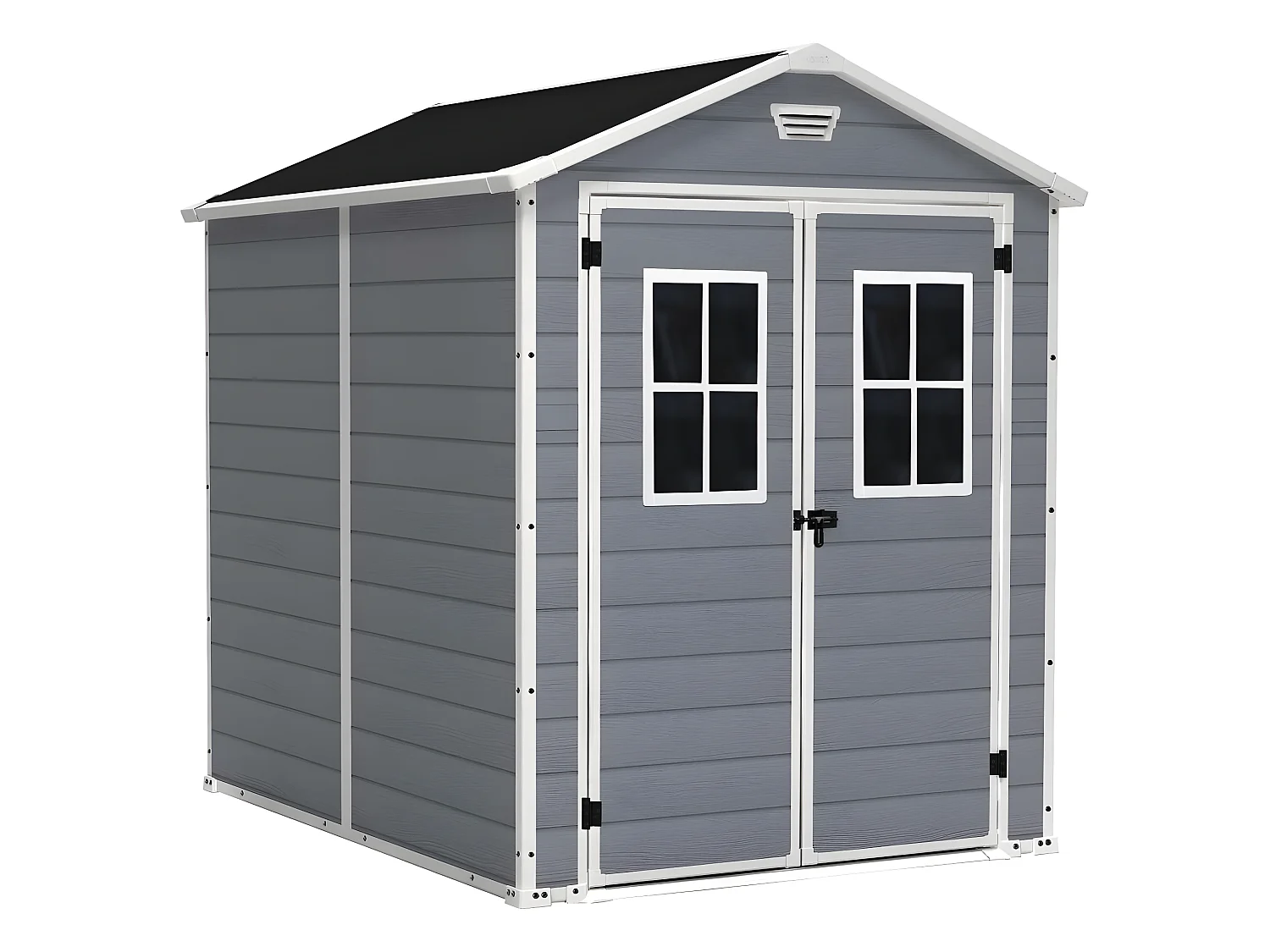 Abri jardin résine "Premium 86 DD" - 4,40m² - 186 x 237 x 227 cm- Gris/Blanc