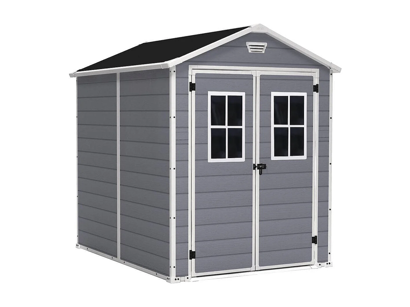 Abri jardin résine "Premium 86 DD" - 4,40m² - 186 x 237 x 227 cm- Gris/Blanc