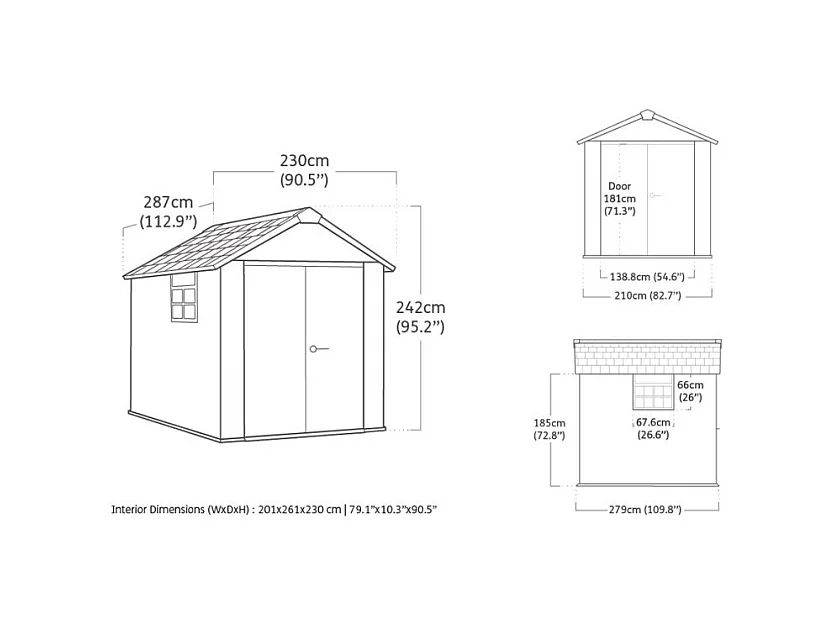 Casetta in resina OAKLAND BROSSIUM 759 – 6,5 m² – Grigio