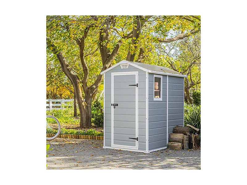 Abri de jardin résine "Premium 46SP" - 2,5 m² - 130 x 192 x 198 cm - Gris