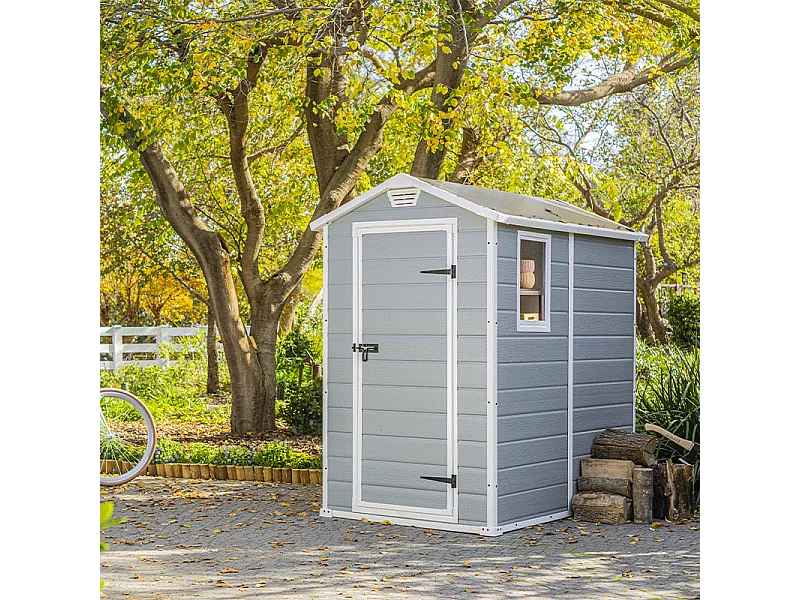 Abri de jardin résine "Premium 46SP" - 2,5 m² - 130 x 192 x 198 cm - Gris