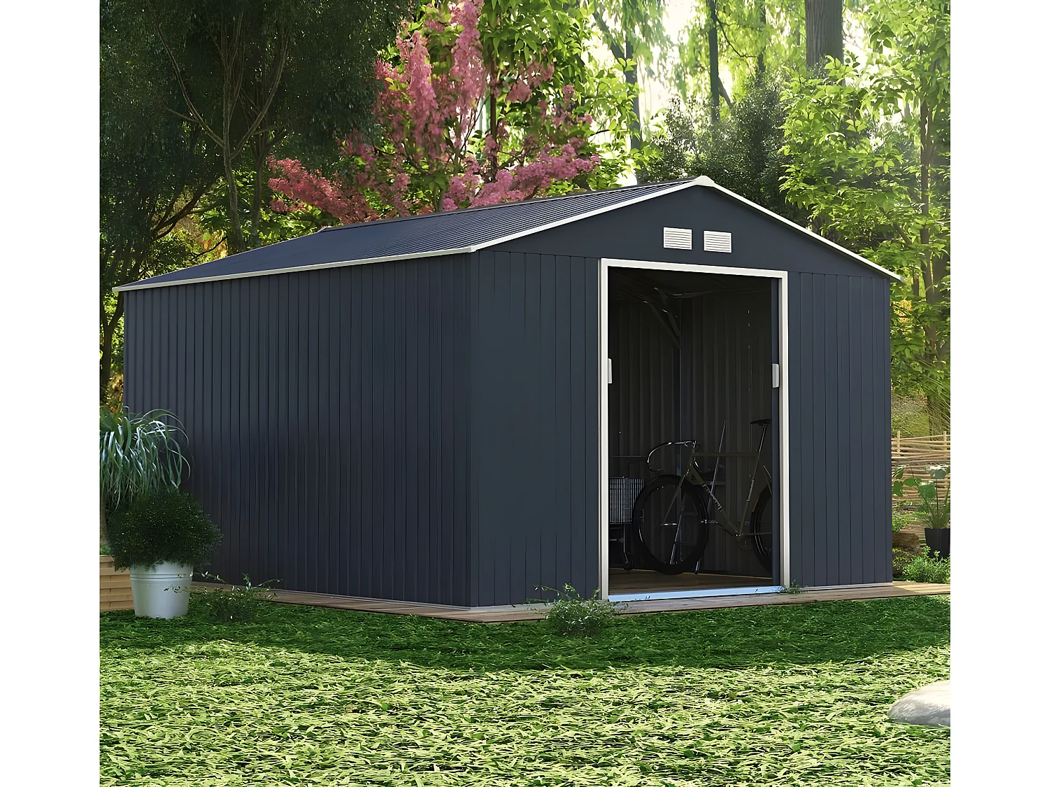 Metalowa szopa ogrodowa "Vegas" - 12.98 m²